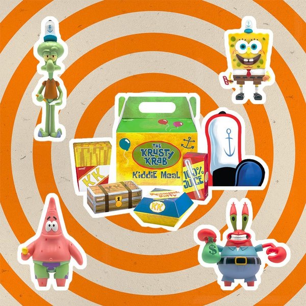 SpongeBob Schwammkopf ReAction Actionfiguren 4er-Pack Krusty Krab Meal NYCC 3,75″ Exclusive