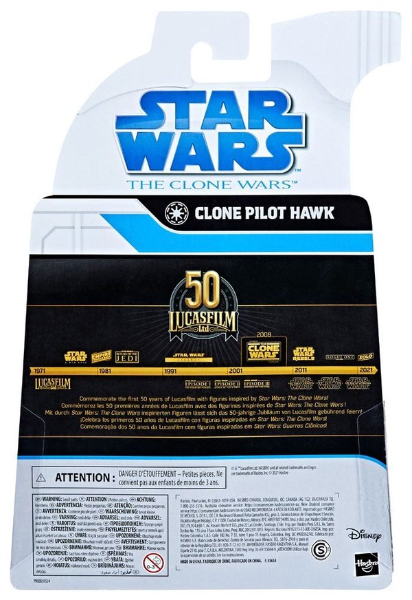 Star Wars The Clone Wars Black Series Lucasfilm 50th Anniversary Actionfigur 2021 Clone Pilot Hawk