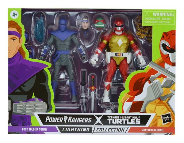 Power Rangers x TMNT Lightning Collection Actionfiguren 2022 Foot Soldier Tommy & Morphed Raphael